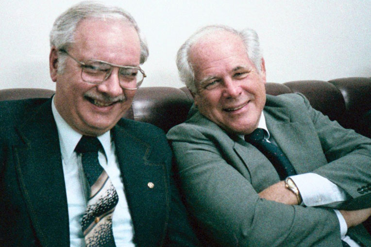 Third-generation missionary Elmer Kilbourne (right) opened the door for Samaritan’s Purse to work with the Evangelical Church of India.