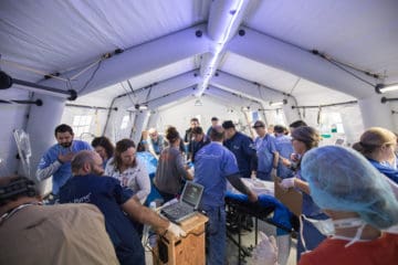 Our medical team in Iraq is busy treating patients with severe injuries at our field hospital.