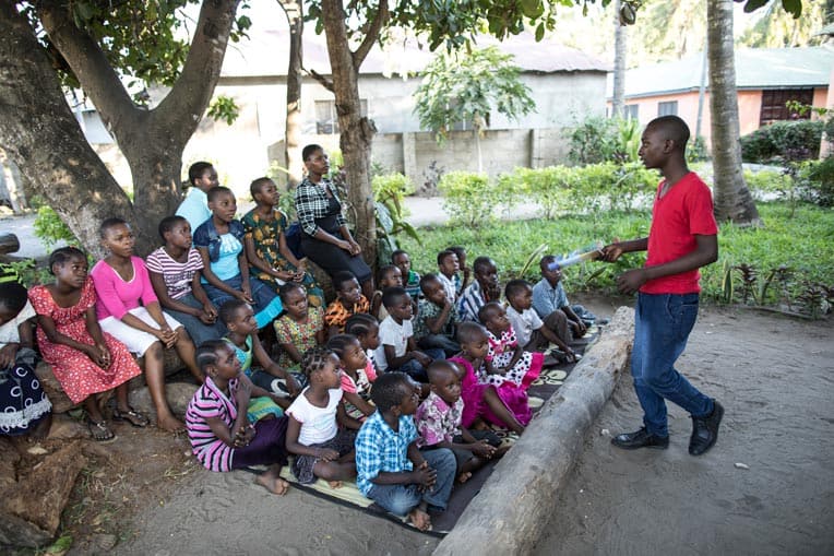 Kwale teaches The Greatest Journey to children and youth in his community.