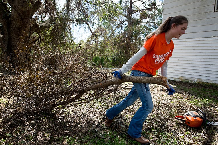 Volunteer Kaitlyn Zartmann, 16, came to Florida to serve in Jesus' Name.