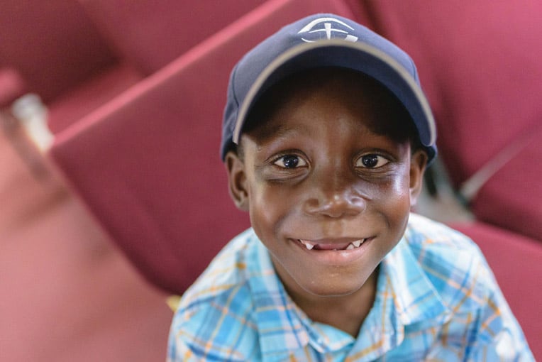 This young boy was among many who received Operation Christmas Child shoeboxes in Antigua this weekend.