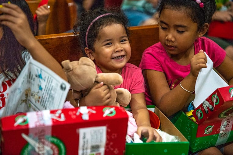 Gift-filled shoeboxes are tangible expressions of God's love.