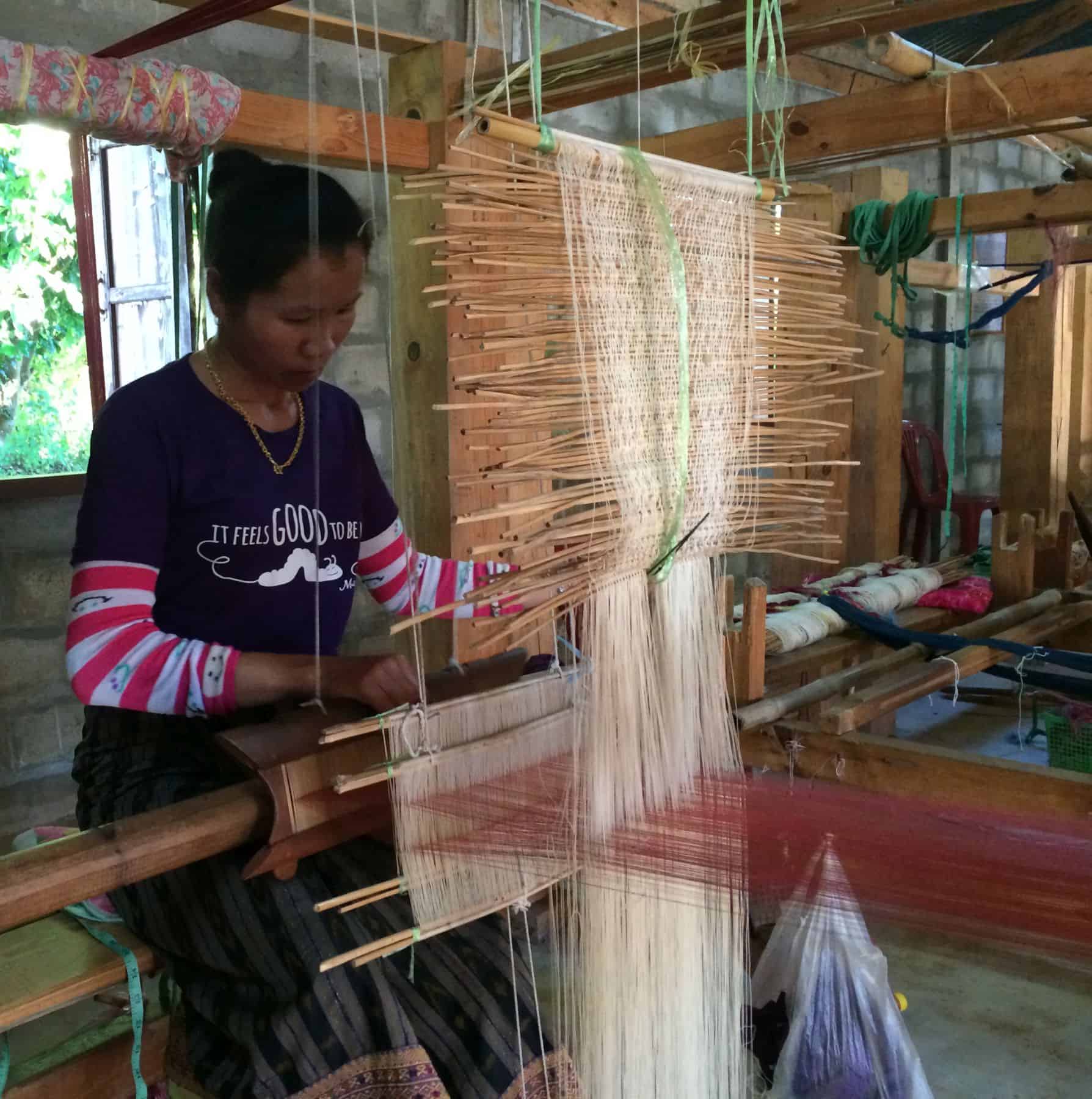 2014: The silk weaving process is complicated, but training in this valuable skill gives hundreds of Laotians a way to earn a sustainable income. 