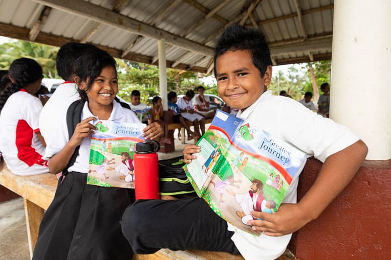 The first class of The Greatest Journey on Palau met under an open-air pavilion.