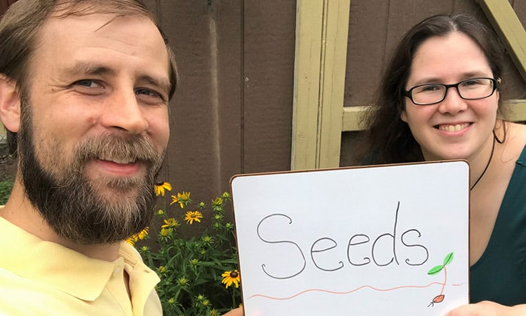 Josh and Nicole Kingsbury selected “seeds” as their one word because shoebox gifts spark life both as they are packed and as they are received.