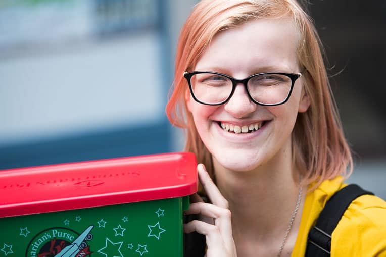 Even while living with Ehlers-Danlos syndrome, Amanda radiates joy and loves to pack shoeboxes!