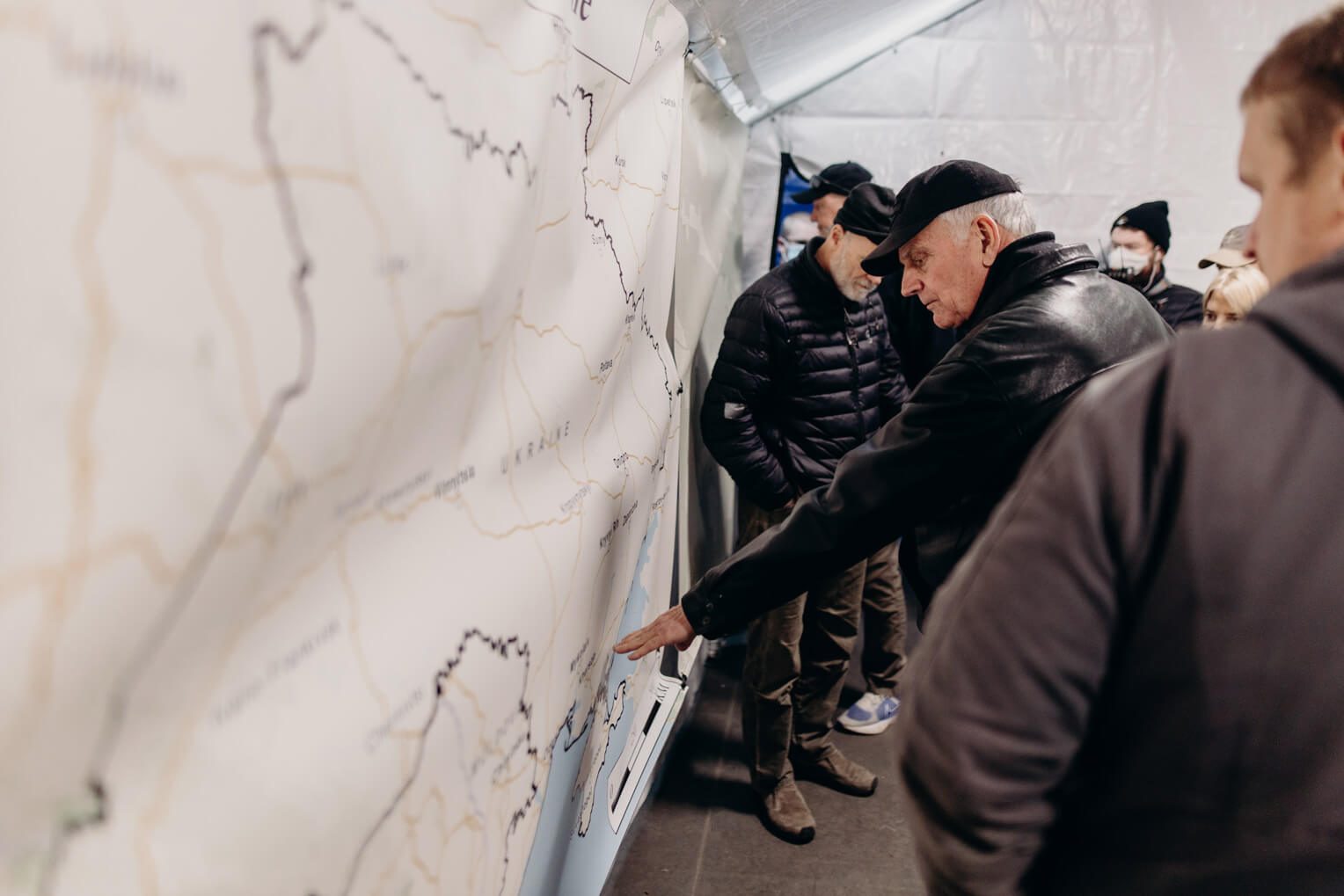 Franklin reviews our response areas in Ukraine with members of the in-country leadership team.