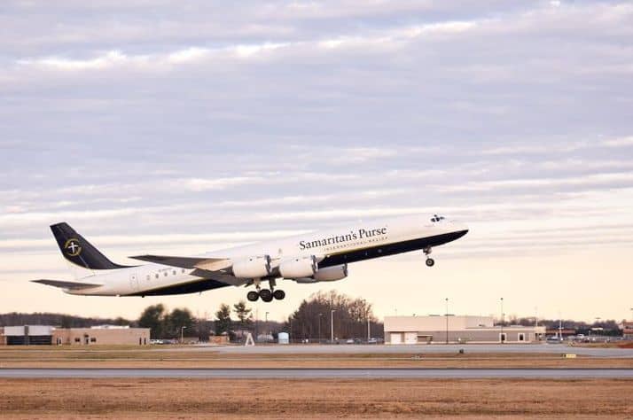 A second Samaritan's Purse airlift aboard our DC-8 departed Greensboro, North Carolina, carrying additional relief along with materials and supplies for expanding our capacity to provide medical care in Ukraine.