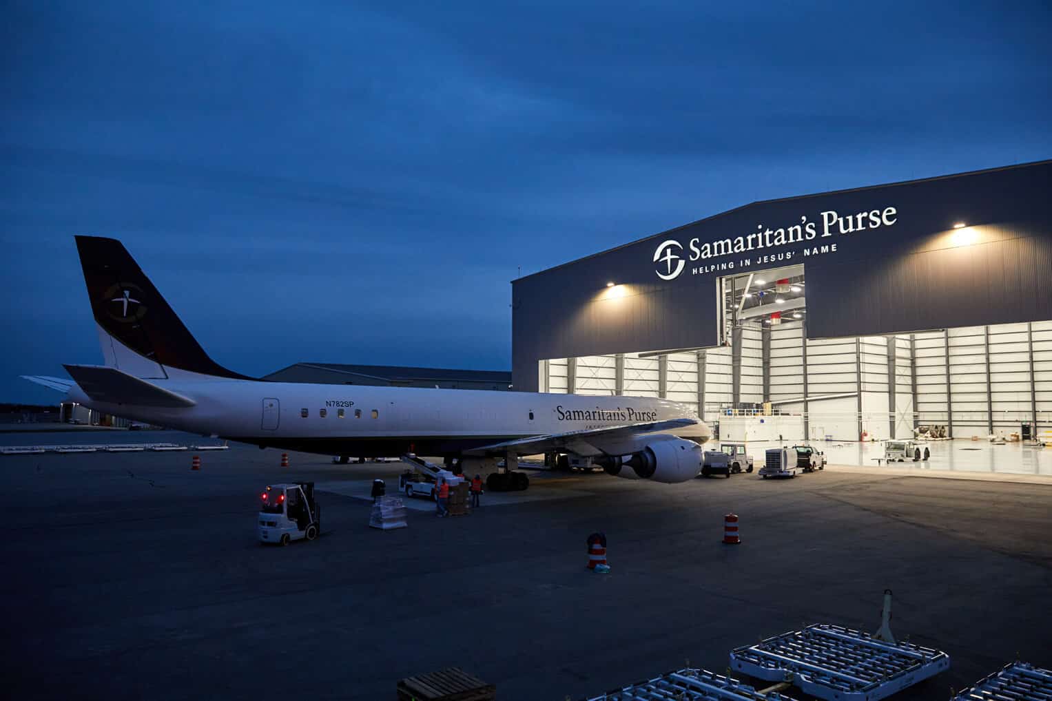 The Samaritan's Purse DC-8, loaded with medical supplies to equip Ukrainian hospitals, departed from Greensboro, North Carolina today.