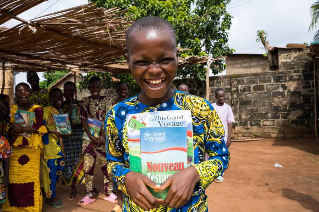 Alphonse is one of many children in Benin who learned about Jesus through Operation Christmas Child. He received Jesus as Lord and Savior during The Greatest Journey lessons.