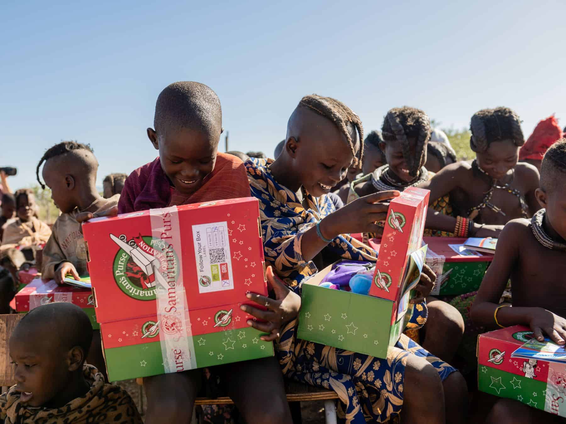 Himba children in Namibia are among the millions of boys and girls around the world who received gift-filled shoeboxes —a tangible expression of God's love for them.