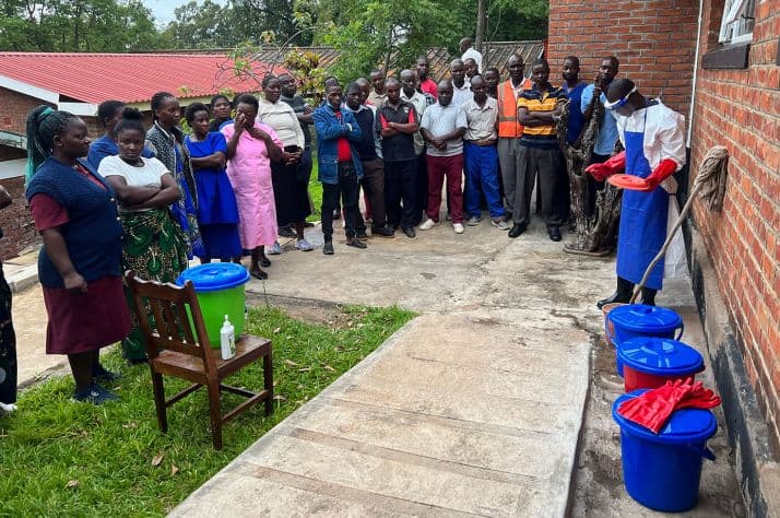 Nkhoma Hospital staff receive training in how to reduce the transmission of cholera and other infectious diseases.