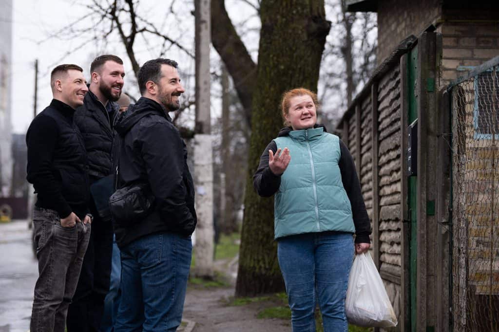 Katerina talks with leaders from Samaritan’s Purse and the local partner