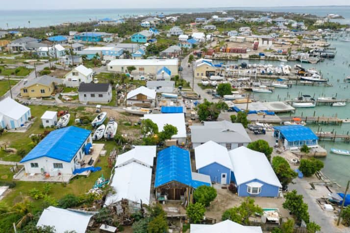 Samaritan’s Purse staff and volunteers covered roofs with blue tarp and removed more than 20,000 cubic yards of debris from Man-O-War Cay.