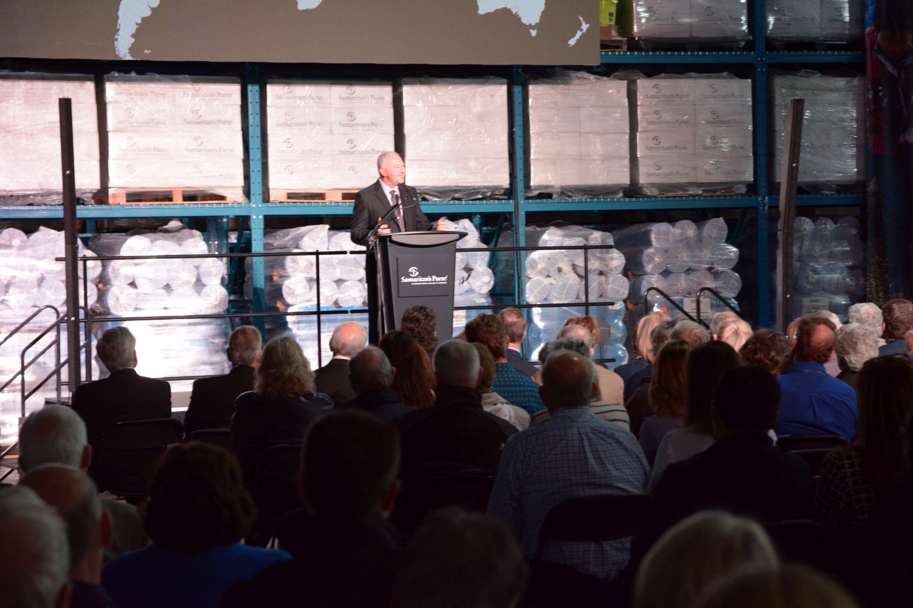 Samaritan's Purse Executive Director Fred Weiss greeted the 400 invited guests and staff at the dedication event on June 6.