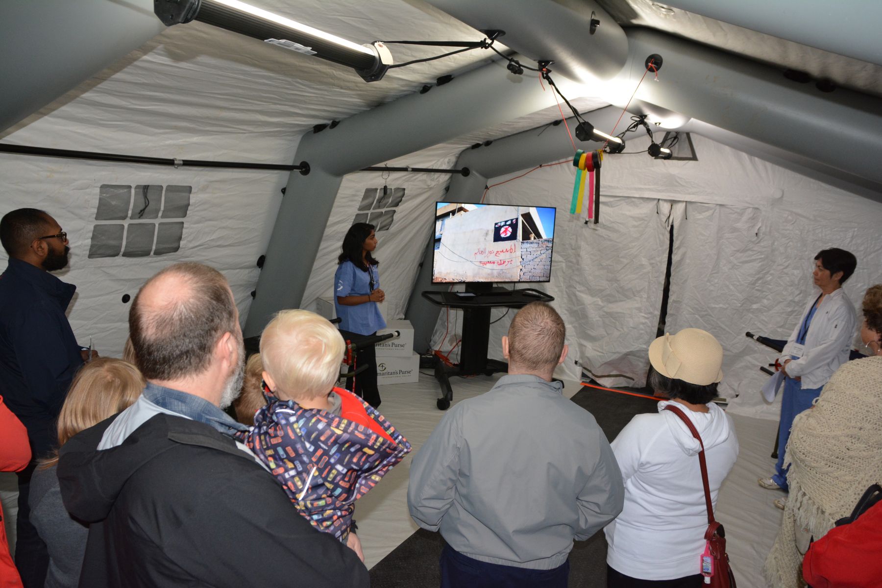 Staff toured guests through an Emergency Field Hospital, which Samaritan’s Purse has set up and operated in disaster and war zones.