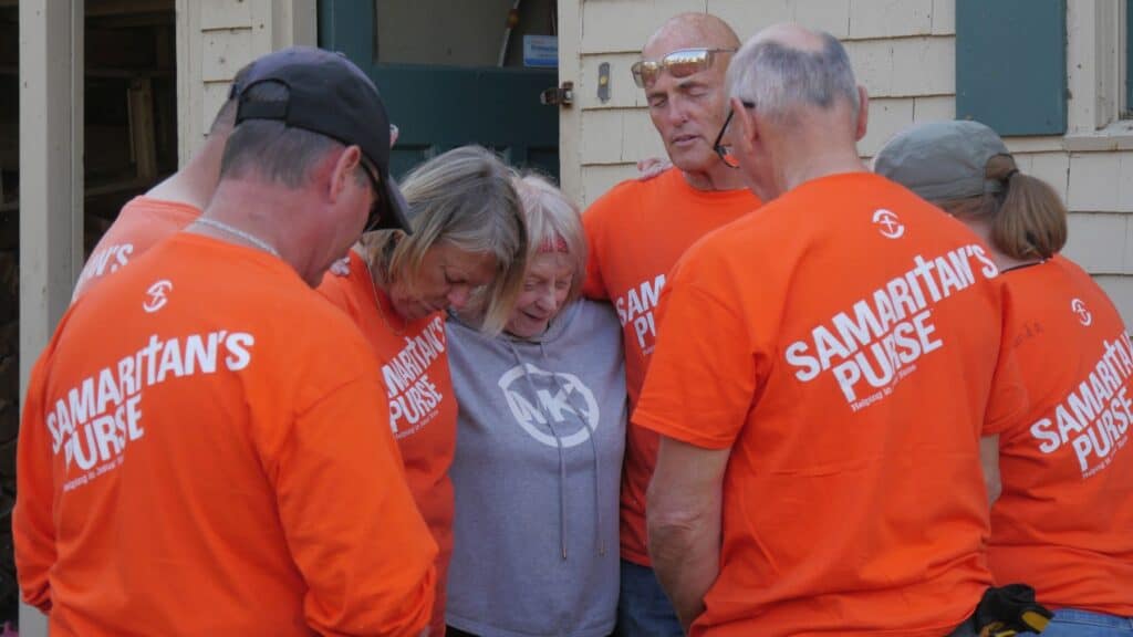 Our teams are never too busy to stop and pray with homeowners while they cope with aftermath of the storm.