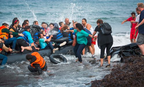 Refugees on raft