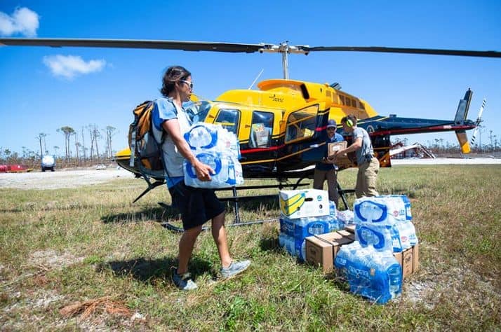 Samaritan's Purse is delivering relief to the Abacos by helicopter.