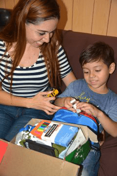 Iliana’s five-year-old nephew Samuel received a shoebox from Operation Christmas Child.