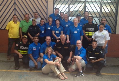 Group shot of police officers in Costa Rica