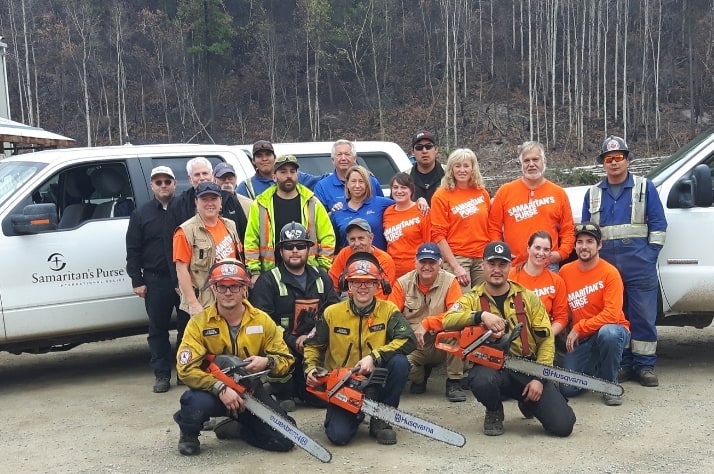 Samaritan's Purse staff and volunteers with local residents in Northern B.C. Middle row, right side: Rosanna and Tom Morin