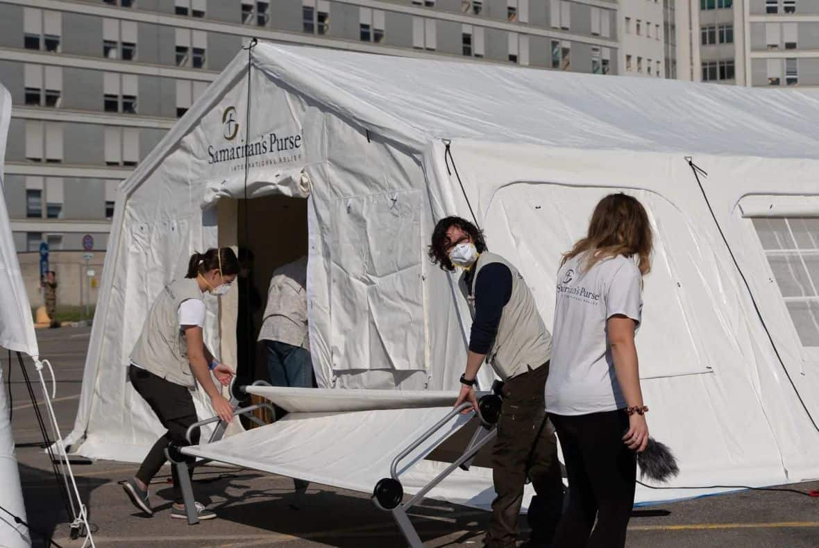 Bev Kauffeldt, the Canadian team leader for Samaritan's Purse, works at the field hospital in Cremona. She says what she'll remember most is the love and acceptance that Italians showed her and her colleagues.