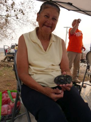 Ruth with her barrel racing belt buckle. 