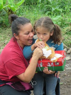 Costa Rican child enjoys some snacks